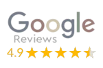 Google Reviews rating: 4.9 out of 5 stars.